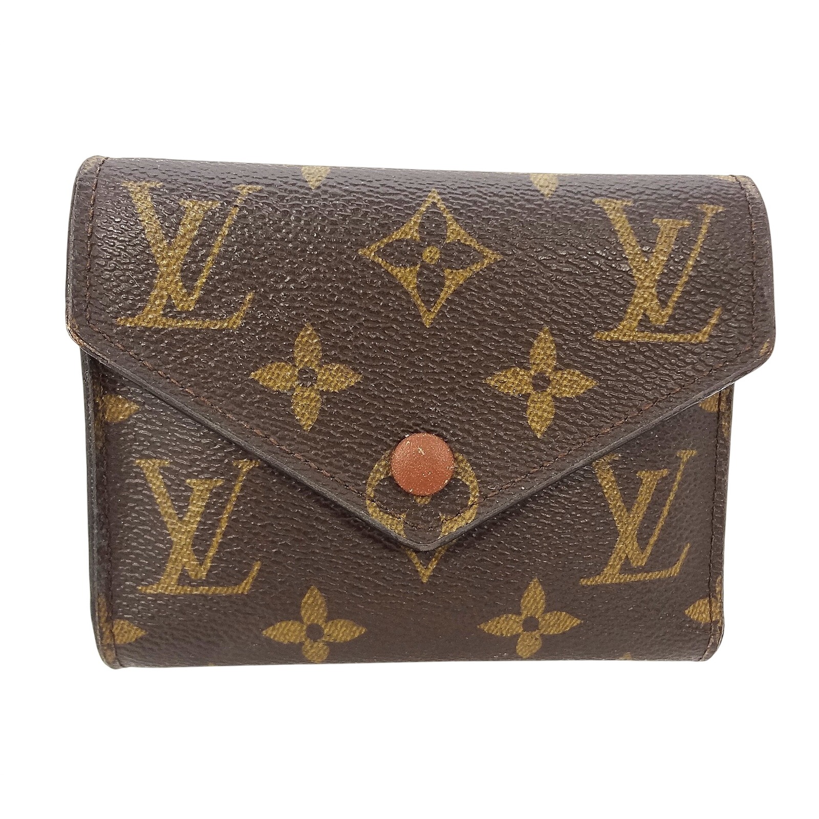 Louis Vuitton Monogram Victorine Armagnac Canvas Bi Fold Wallet Brown Gold